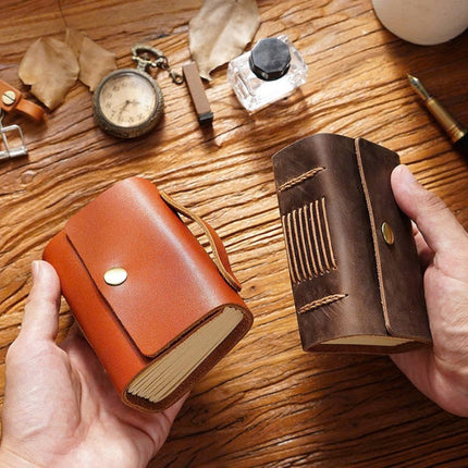 Sổ Tay Da Bò Handmade Cao Cấp - Cỡ Nhỏ Có Quai - SO0010 MyChapter Notebook
