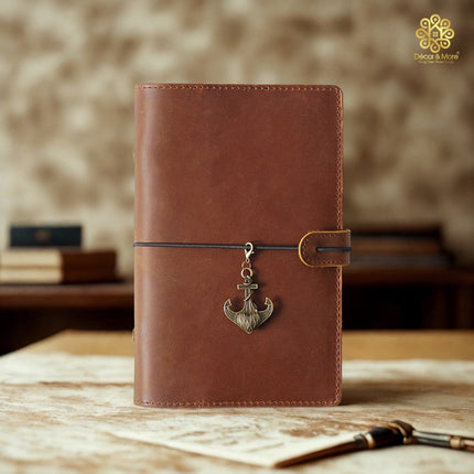 Sổ Da Bò Handmade Cao Cấp Thay Lõi Khoá Dây - SO015 MyChapter Notebook