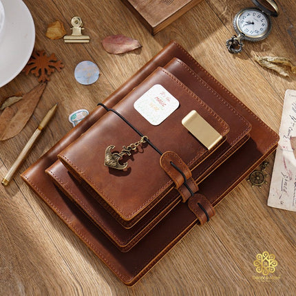 Sổ Da Bò Handmade Cao Cấp Thay Lõi Khoá Dây - SO015 MyChapter Notebook