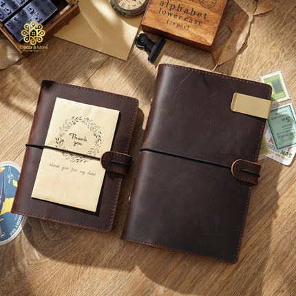 Sổ Da Bò Handmade Cao Cấp Thay Lõi Khoá Dây - SO015 MyChapter Notebook