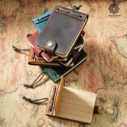 Sổ Tay Da Bò Handmade Cao Cấp Mini Khoá Bấm - SO018 MyChapter Notebook