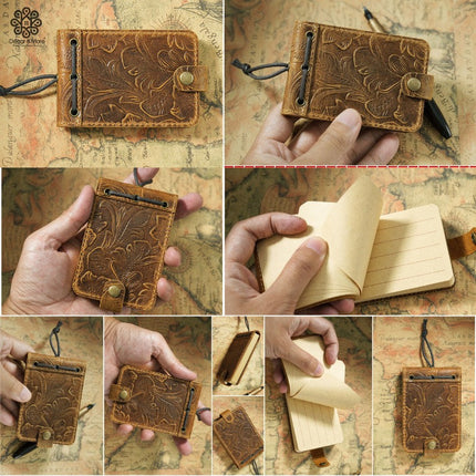 Sổ Tay Da Bò Handmade Cao Cấp Mini Khoá Bấm - SO018 MyChapter Notebook