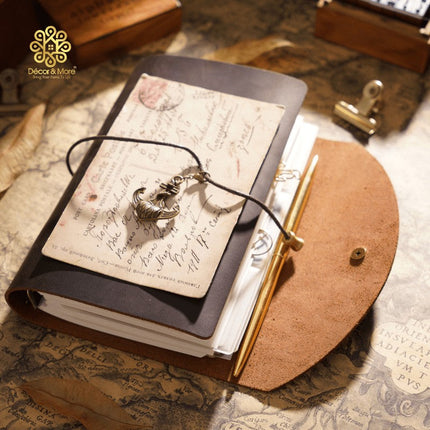 Sổ Da Bò Handmade Cao Cấp - Nút Đồng Cỡ A6 - SO026 MyChapter Notebook