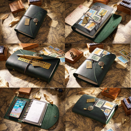 Sổ Da Bò Handmade Cao Cấp - Nút Đồng Cỡ A6 - SO026 MyChapter Notebook