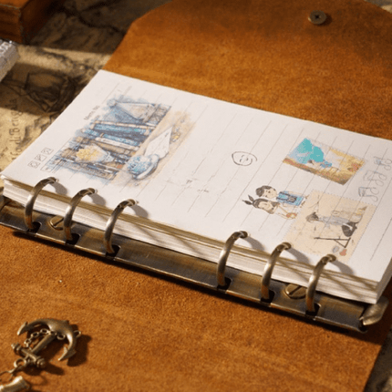 Sổ Da Bò Handmade Cao Cấp - Nút Đồng Cỡ A6 - SO026 MyChapter Notebook