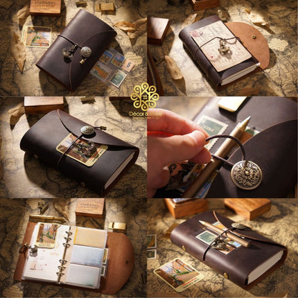 Sổ Da Bò Handmade Cao Cấp - Nút Đồng Cỡ A6 - SO026 MyChapter Notebook