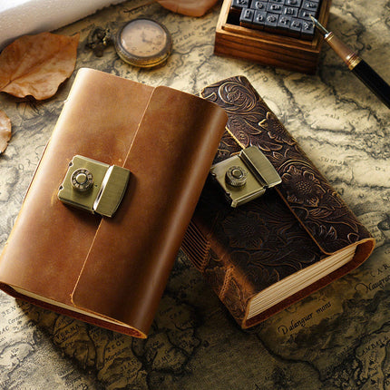 Sổ Da Bò Handmade Cao Cấp - Khóa Mật Khẩu - SO007 MyChapter Notebook
